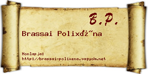 Brassai Polixéna névjegykártya